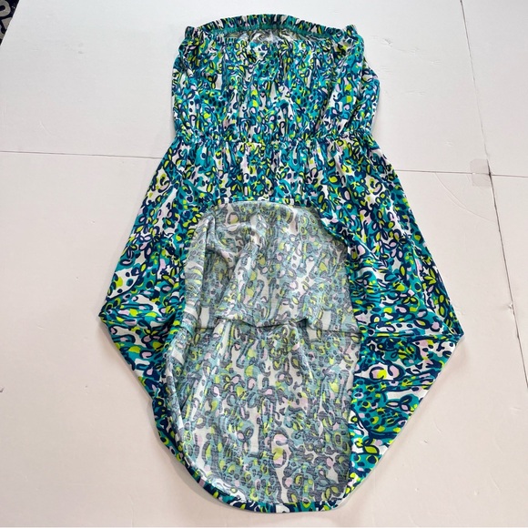 Lilly Pulitzer Windsor Strapless Dress Coverup Sea Blue Green It's A Stretch XS - Picture 5 of 9